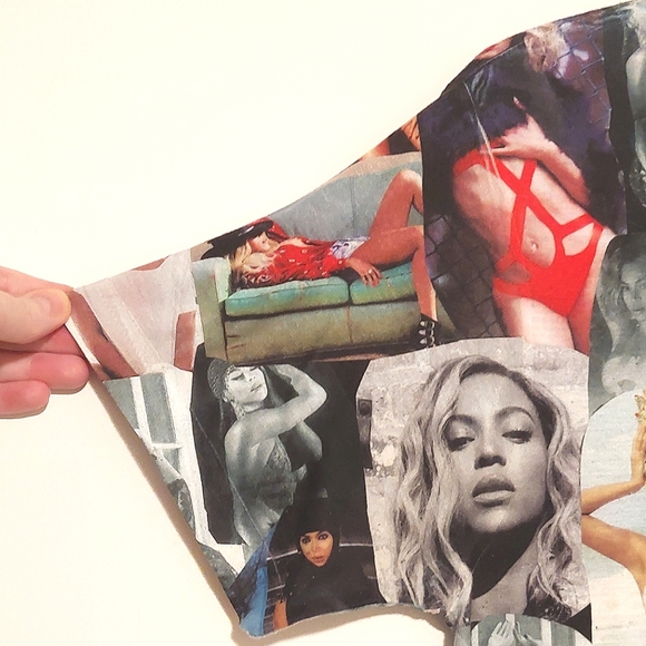 Beyoncé Women's Colorful Collage Print Short Sleeved Graphic T-shirt EUC Size M - Picture 6 of 10